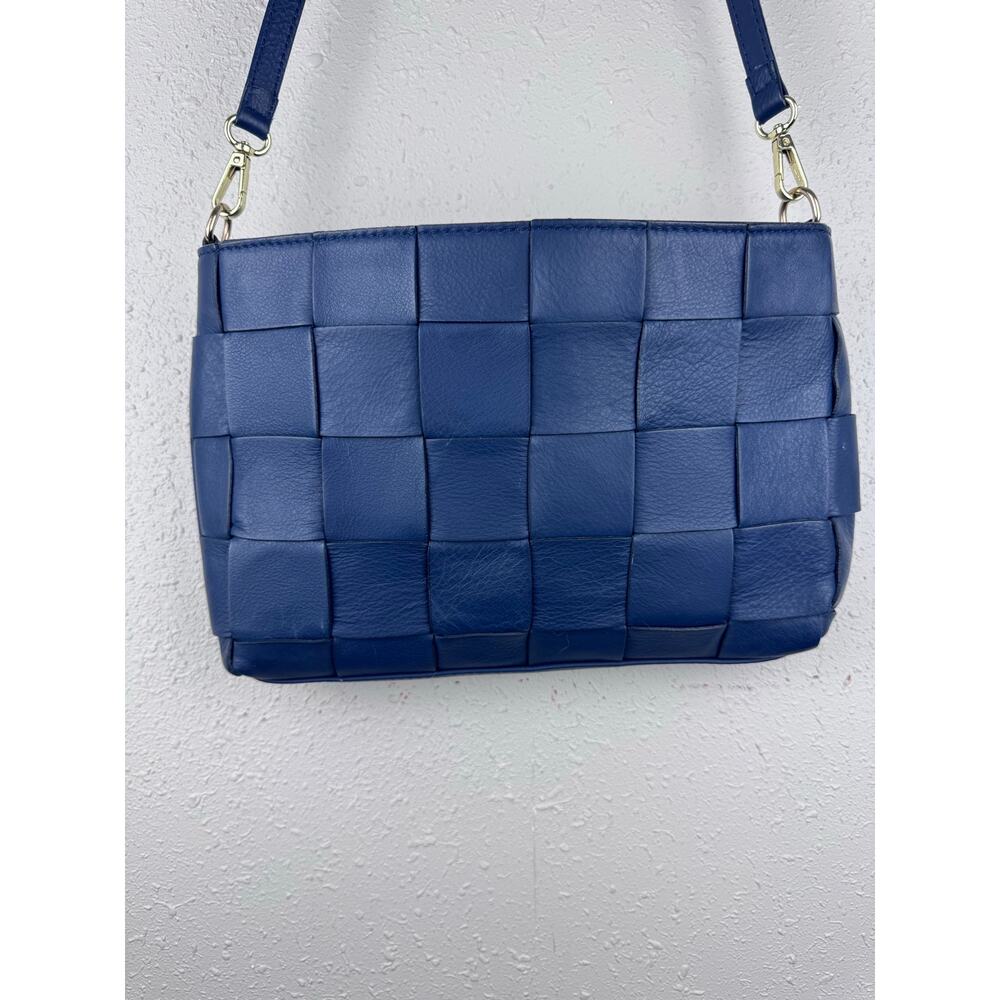 Anna Paola leather basketweave crossbody made in Italy